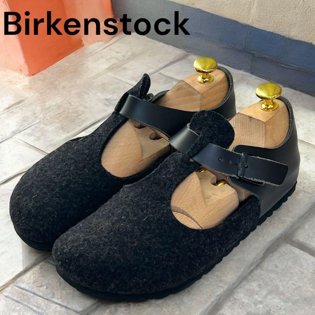 ゆう ビルケンシュトック パリ フェルト×レザー　ブラック 24cm