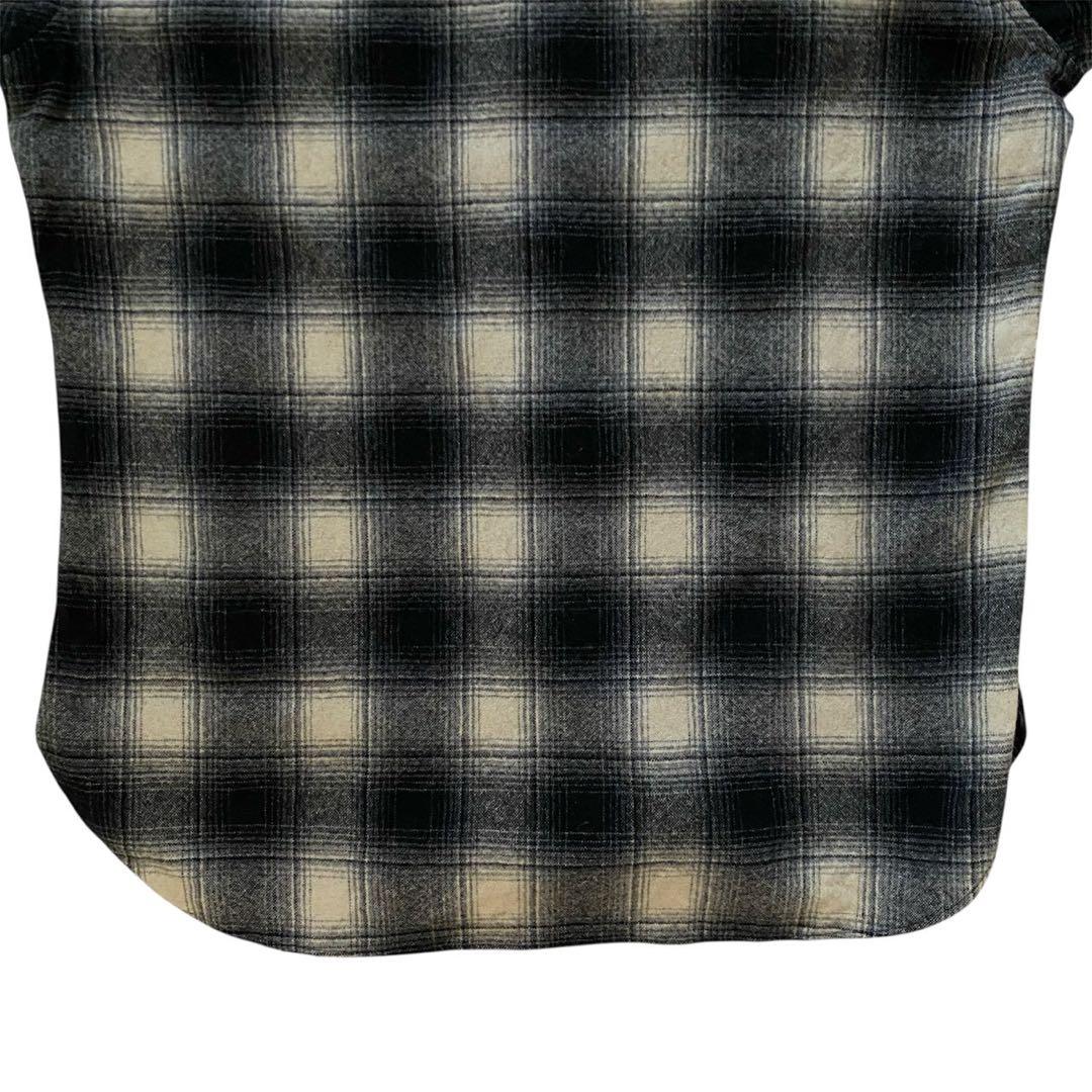 PENDLETON 90s シャドウチェック　オンブレ　白　黒　ペンドルトン　L