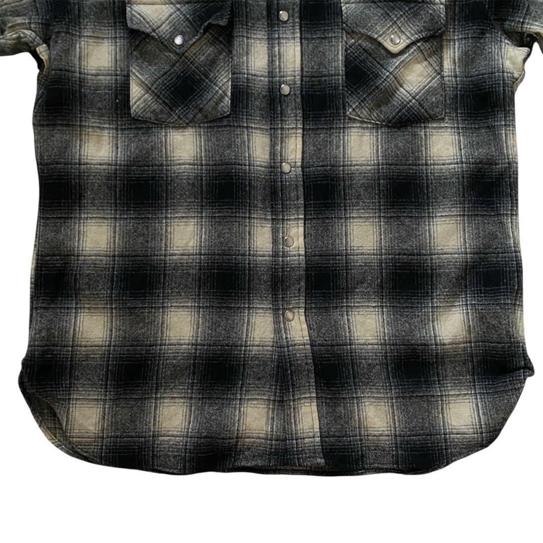 PENDLETON 90s シャドウチェック　オンブレ　白　黒　ペンドルトン　L
