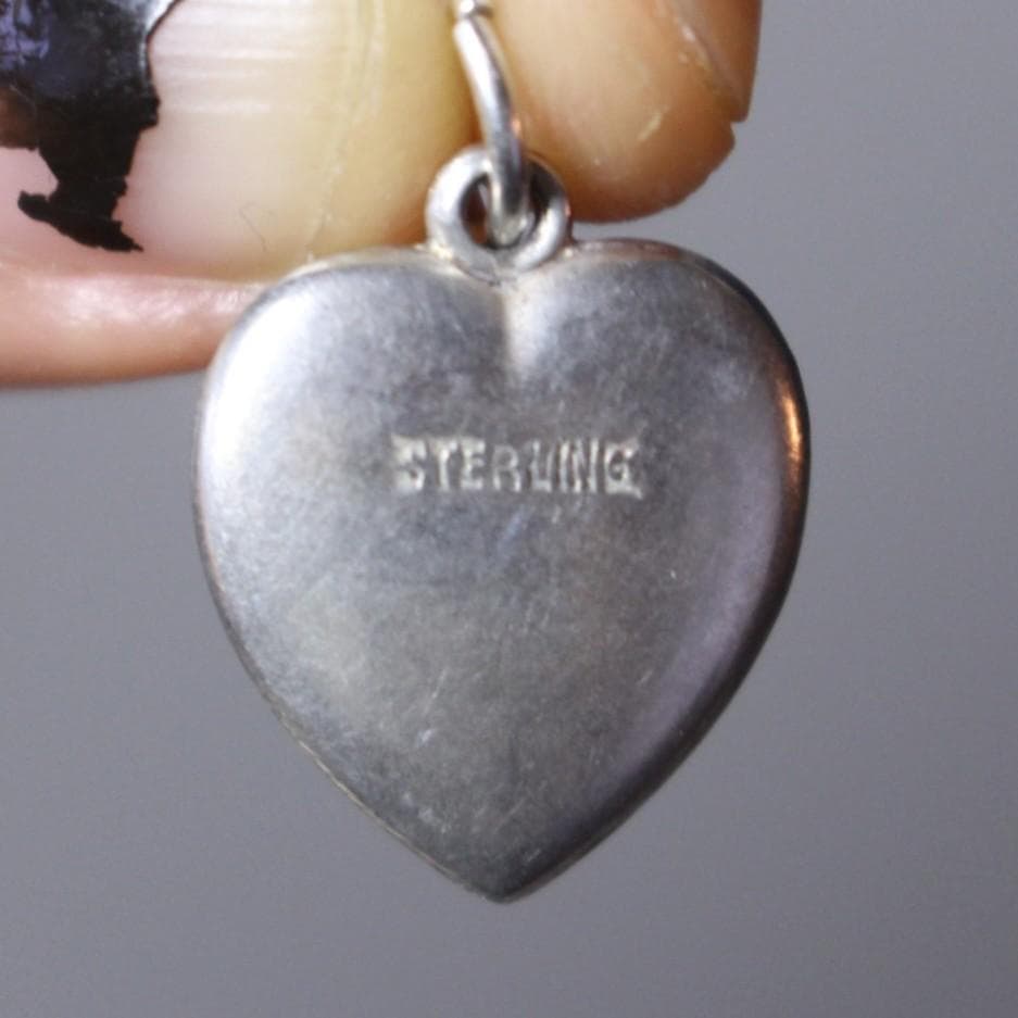 30s　スウィートハートジュエリー　パフィハート　シルバー　百合の紋章　ユリ