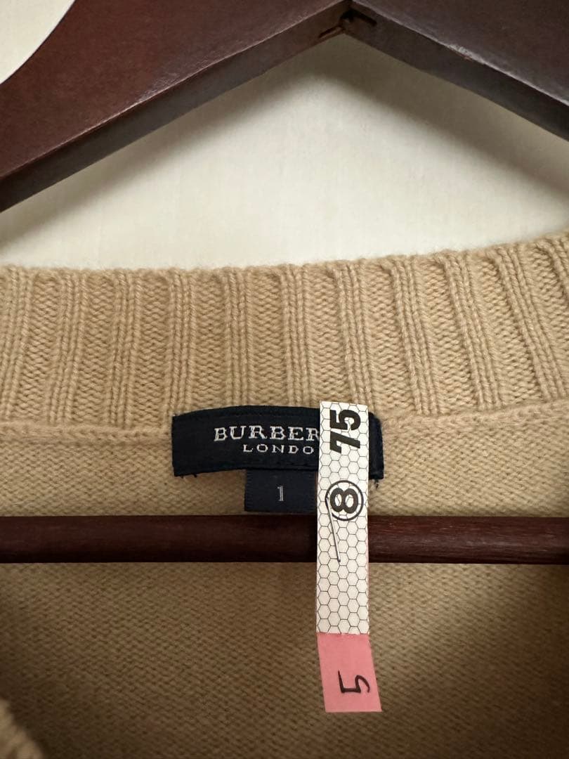 期間限定セール‼︎BURBERRY チェック柄ニットセーター 長袖 ベージュ極美品