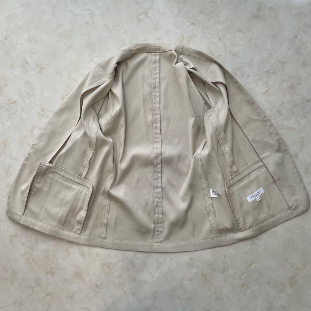 BY　洗える オックスフォードカラーレスジャケット　パンツ　セット　スーツ　M