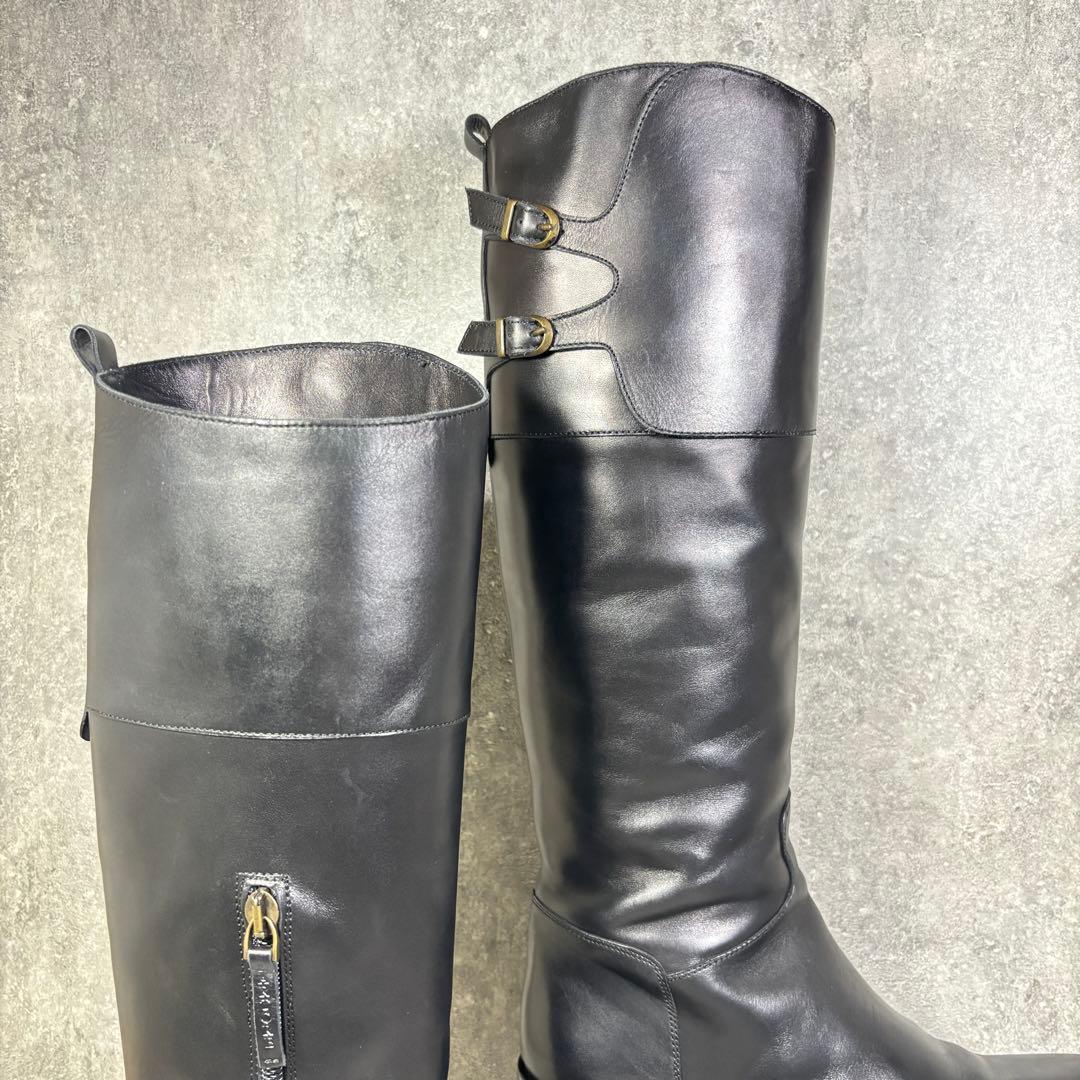 【美品】SARTORE ジョッキーブーツ バックベルト ロングブーツ 24cm