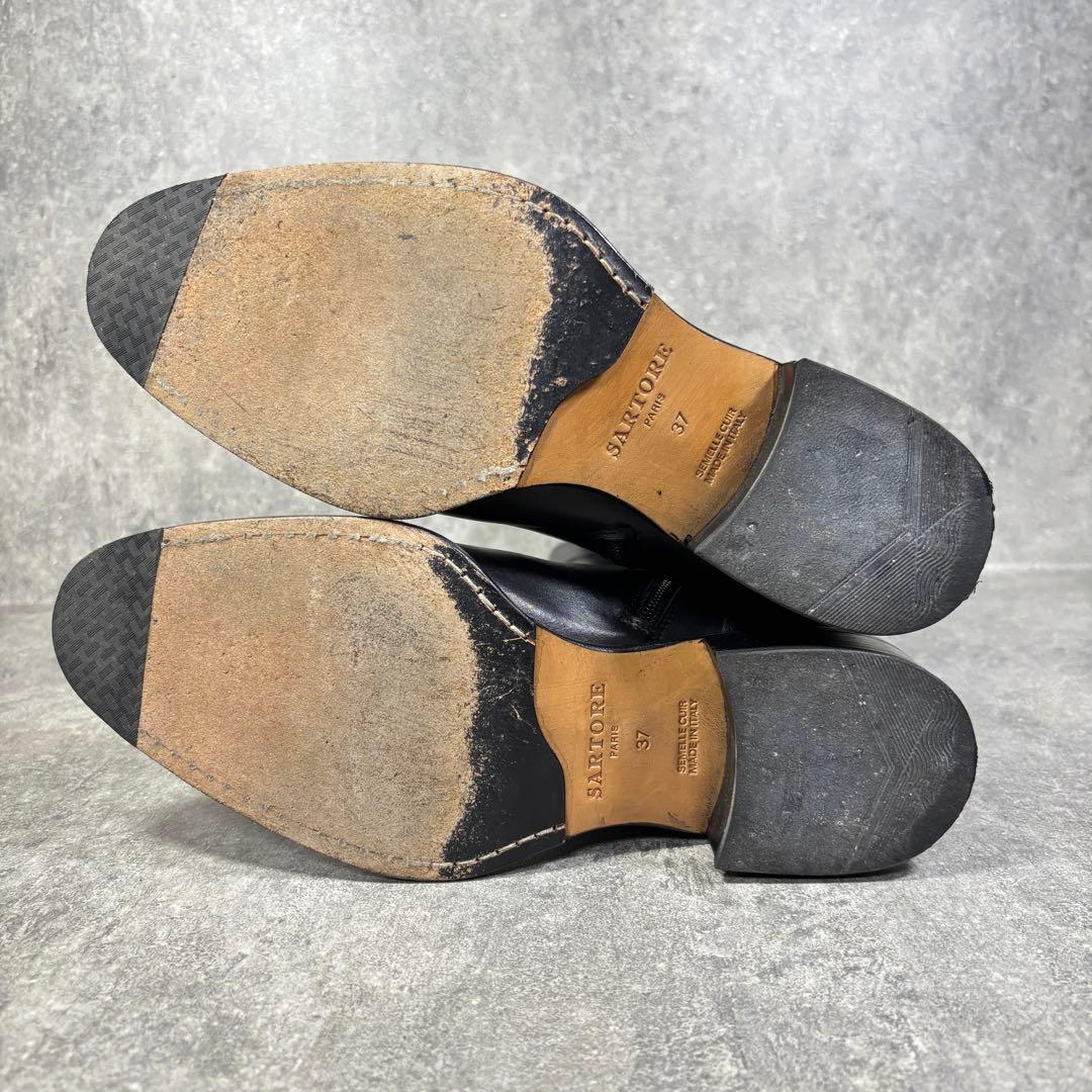 【美品】SARTORE ジョッキーブーツ バックベルト ロングブーツ 24cm