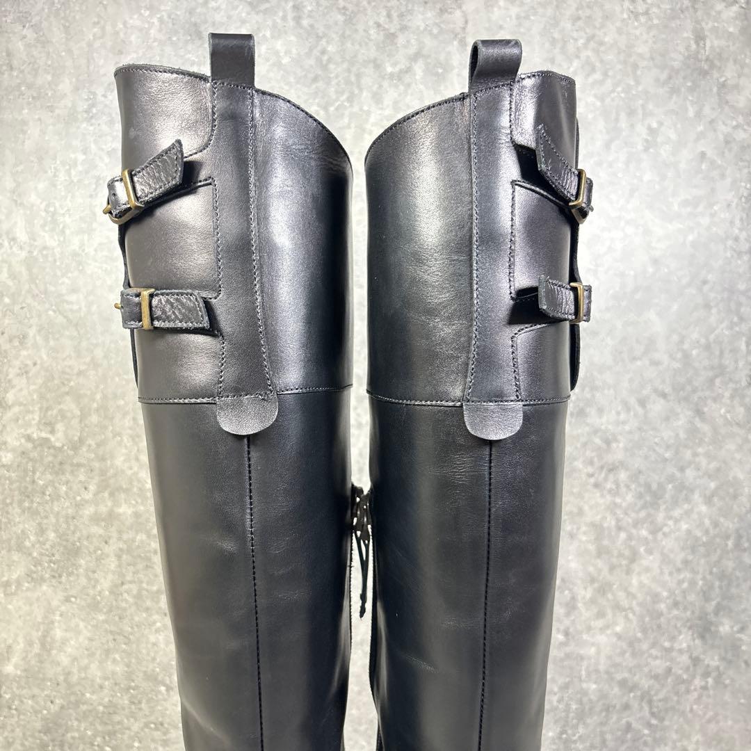【美品】SARTORE ジョッキーブーツ バックベルト ロングブーツ 24cm
