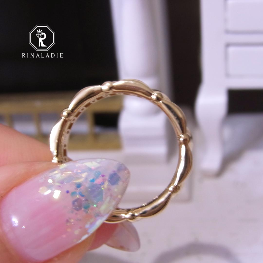 【R】K18　17号　約3.47g　地金リング