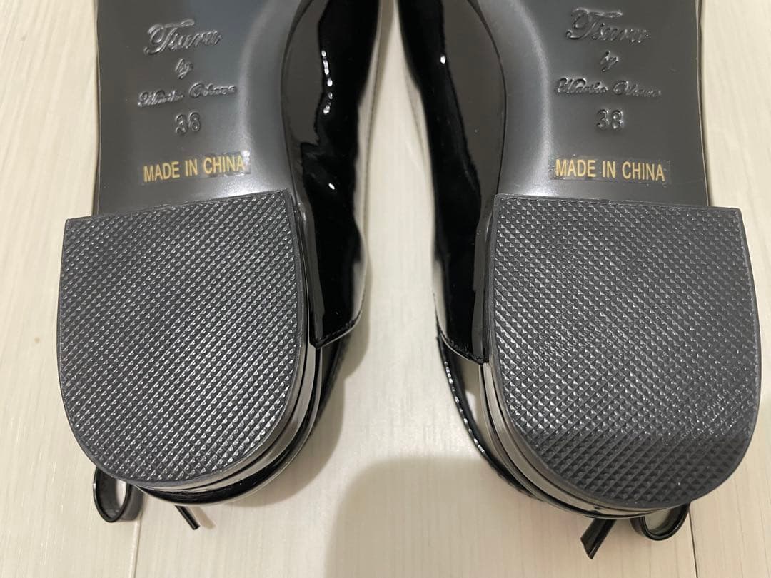 【新品未使用】ツルバイマリコオイカワ/黒パンプス/サイズ38