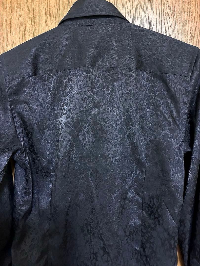 TORNADO MART シャドーレオパード ストレッチ ブラックシャツ