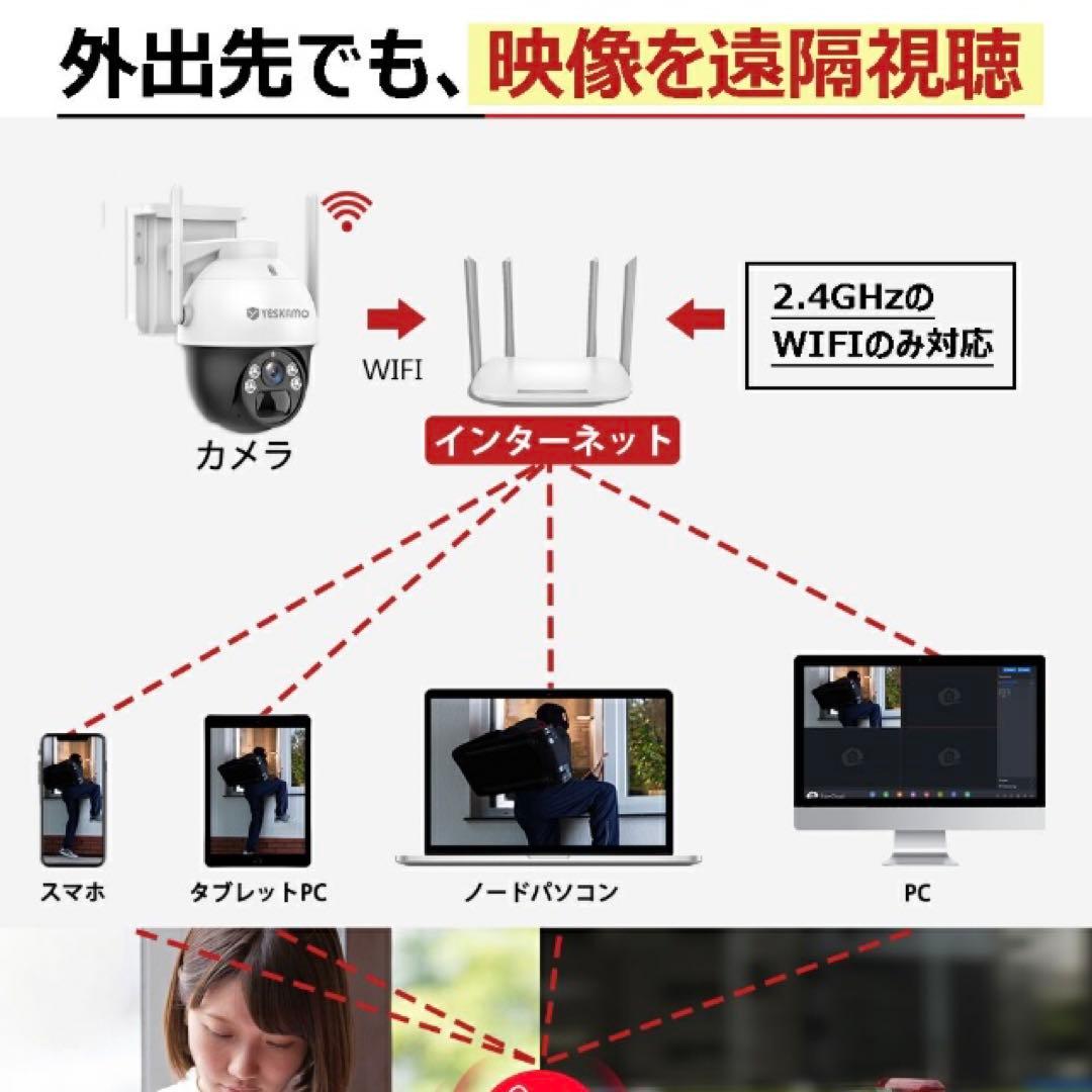 防犯カメラ ソーラー充電 防犯カメラ 屋内 屋外 wifi 8000mAh
