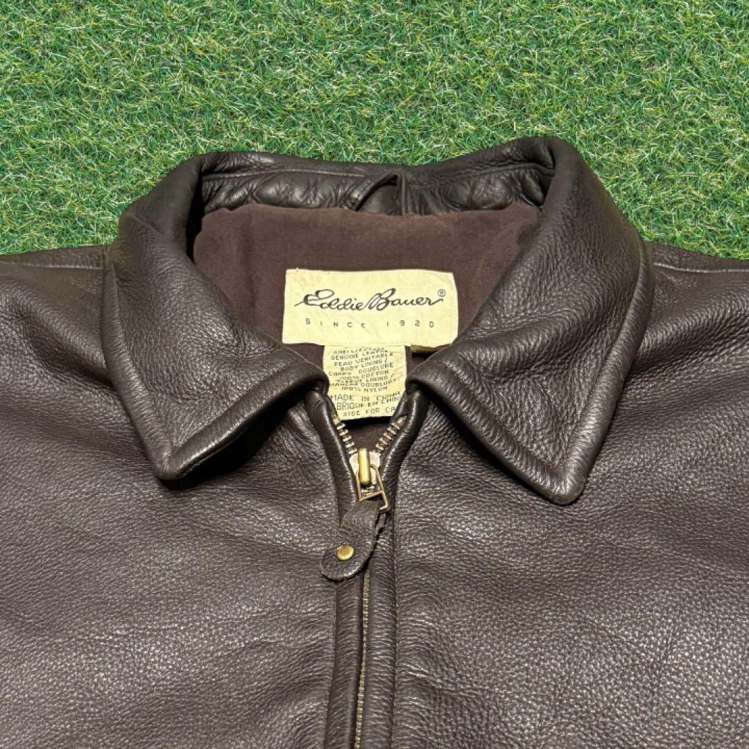 ジャケット・アウター 90s Eddie Bauer Leather Zip Up Jacket