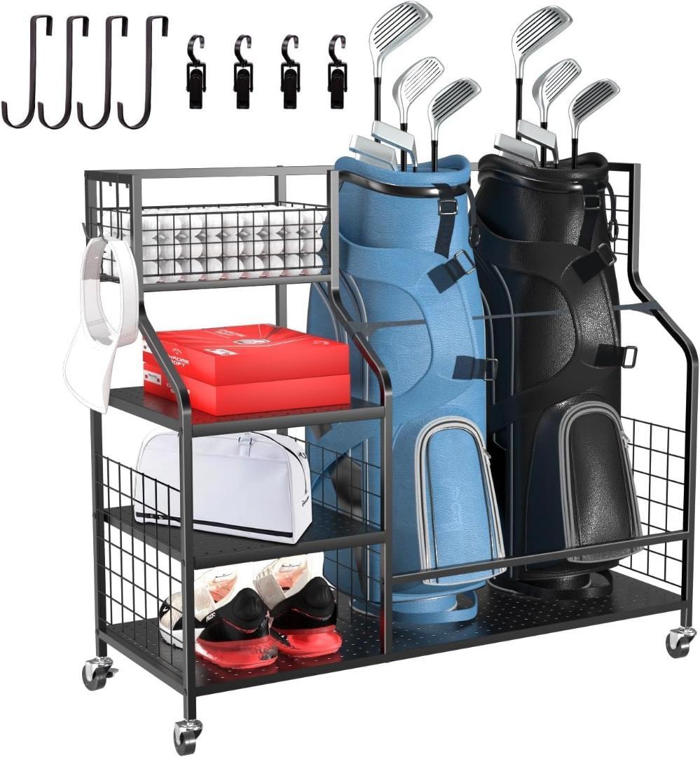 ゴルフ収納ラック ゴルフバッグオーガナイザー ガレージ用