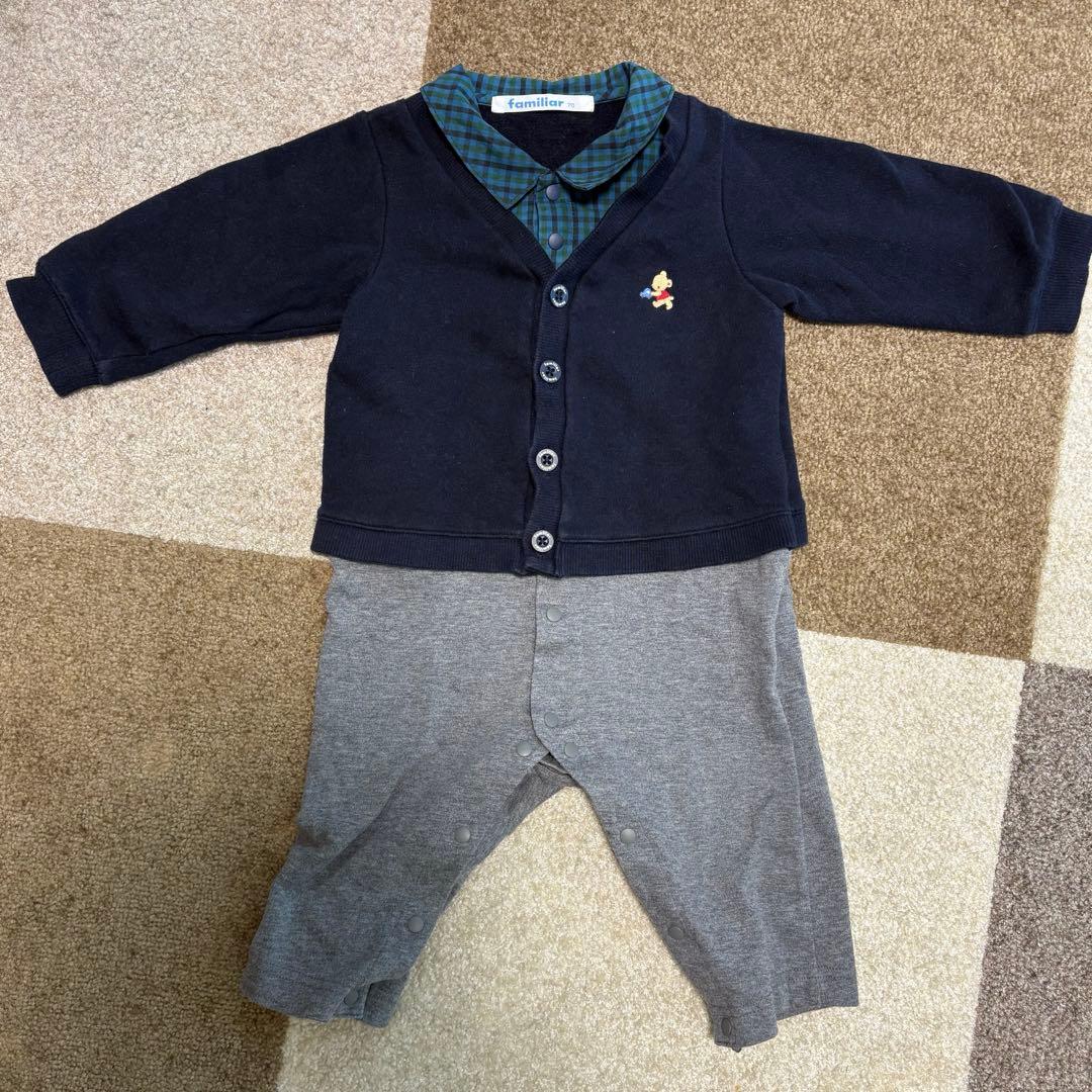 ファミリア 長袖 ロンパース カバーオール familiar 70cm