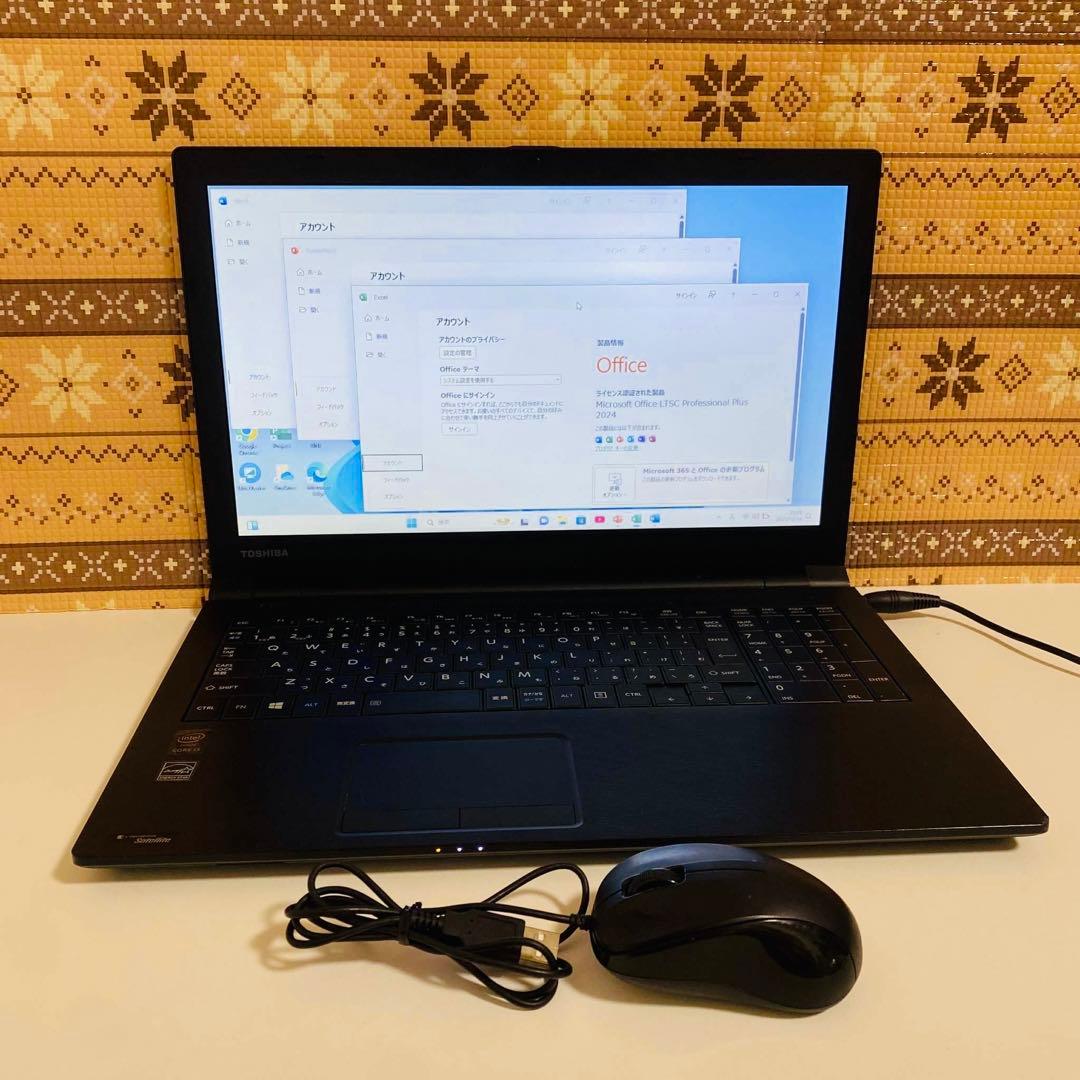 Y856 TOSHIBAノートパソコンSSDサクサク動くWindow11オフィス