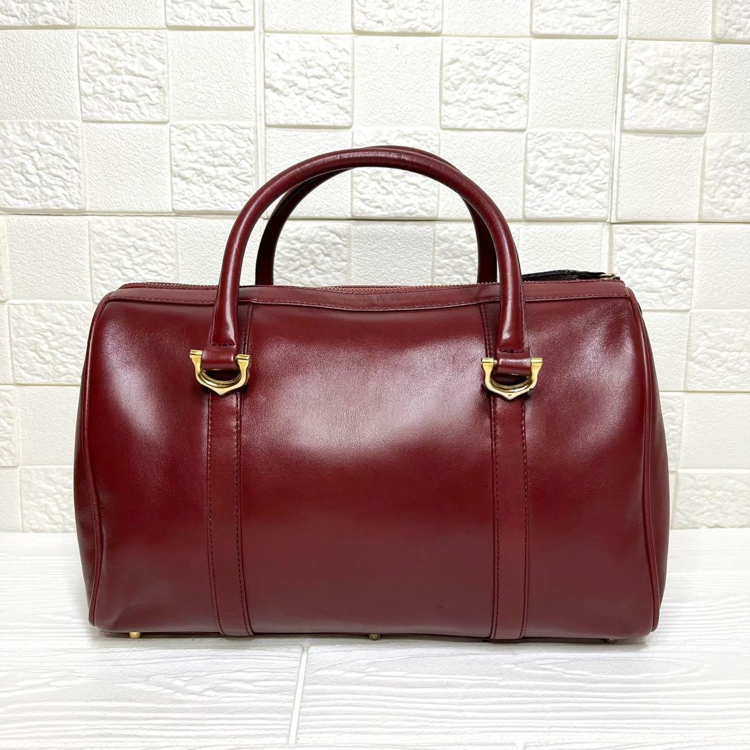 ✨上美品✨☘️Cartier☘️✨ボストンバッグ✨マストライン✨ボルドー✨南京錠✨