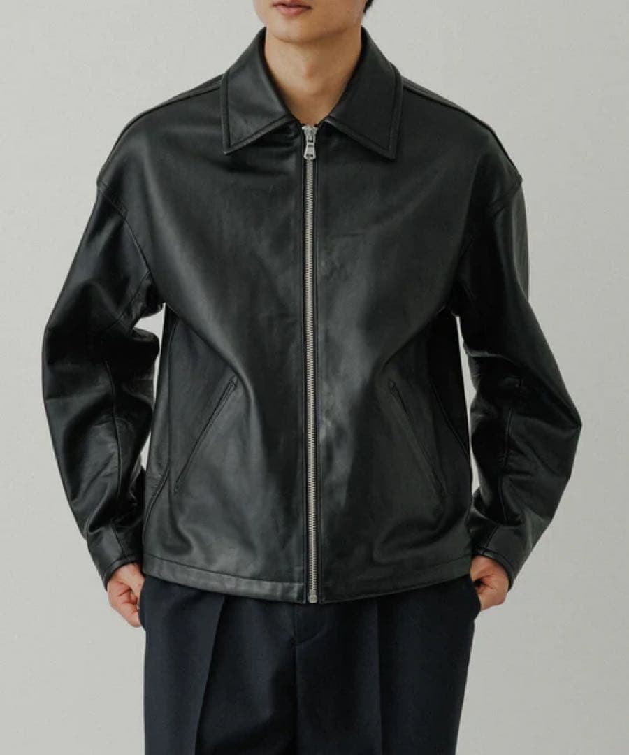 専用2025AW ADAM ET ROPÉ ラムレザー ジップアップ ブルゾン