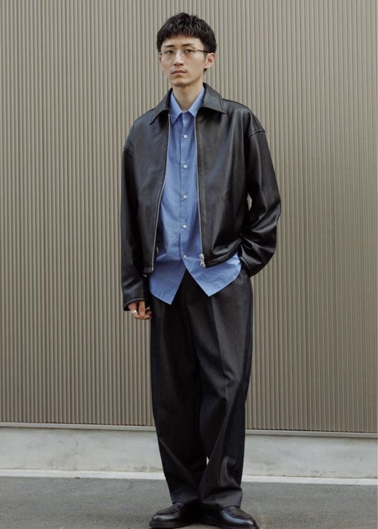 専用2025AW ADAM ET ROPÉ ラムレザー ジップアップ ブルゾン