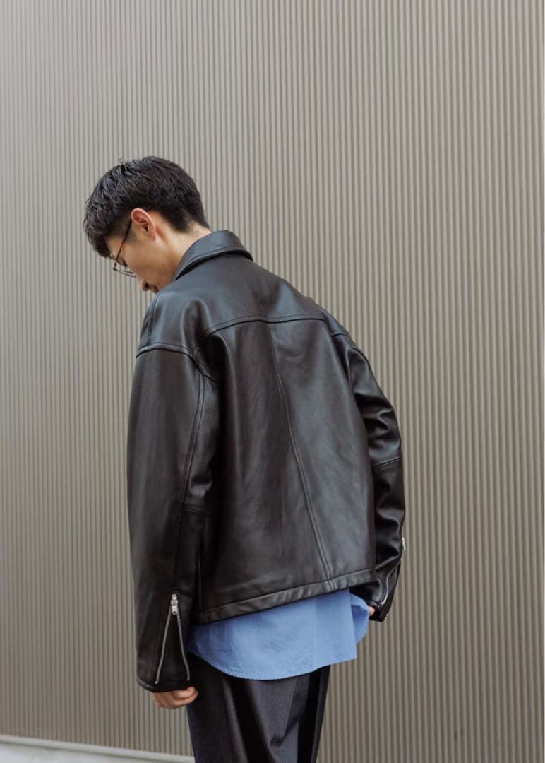 専用2025AW ADAM ET ROPÉ ラムレザー ジップアップ ブルゾン