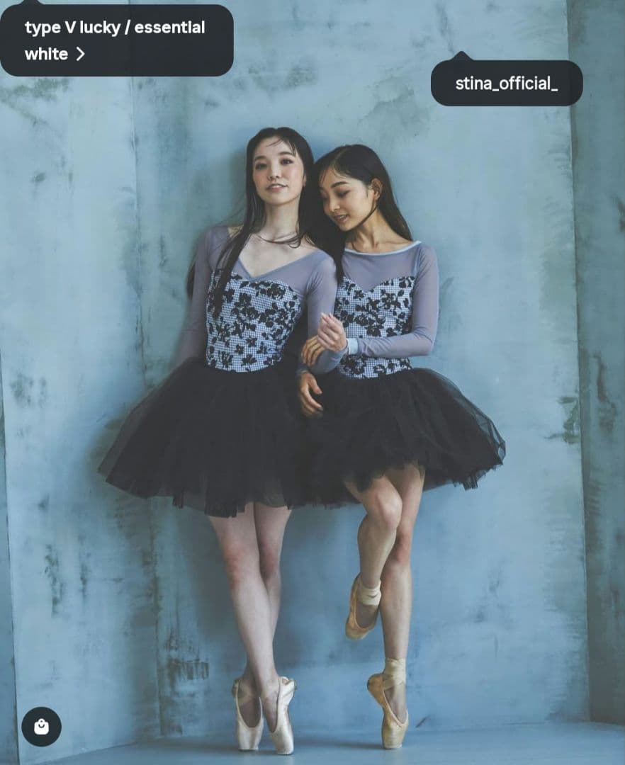 美品【stina】 type V lucky グレー花柄レオタード【Pサイズ】