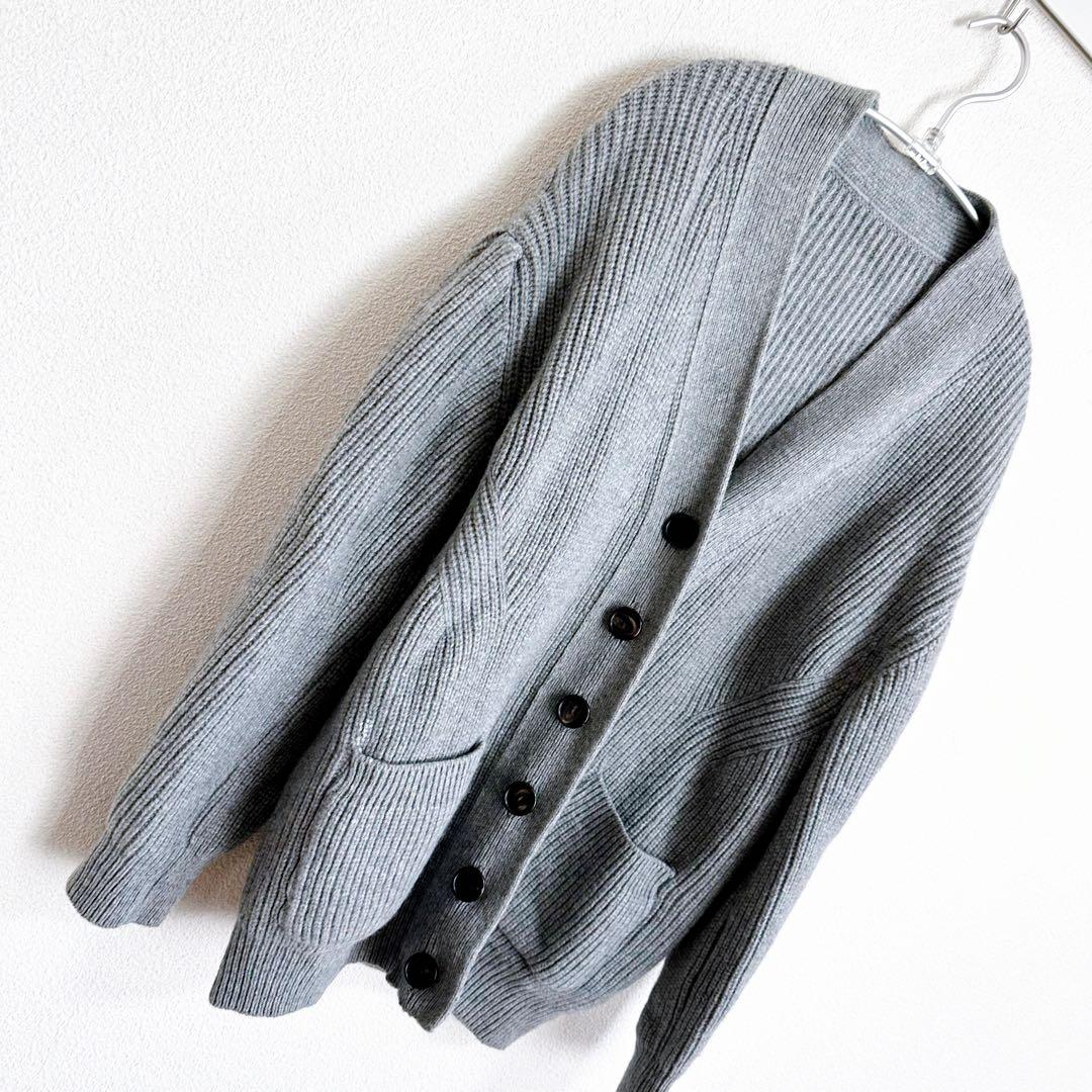 【 cygne 】 シーニュ　カシミヤ混　ウール　グレー　ニット　カーディガン