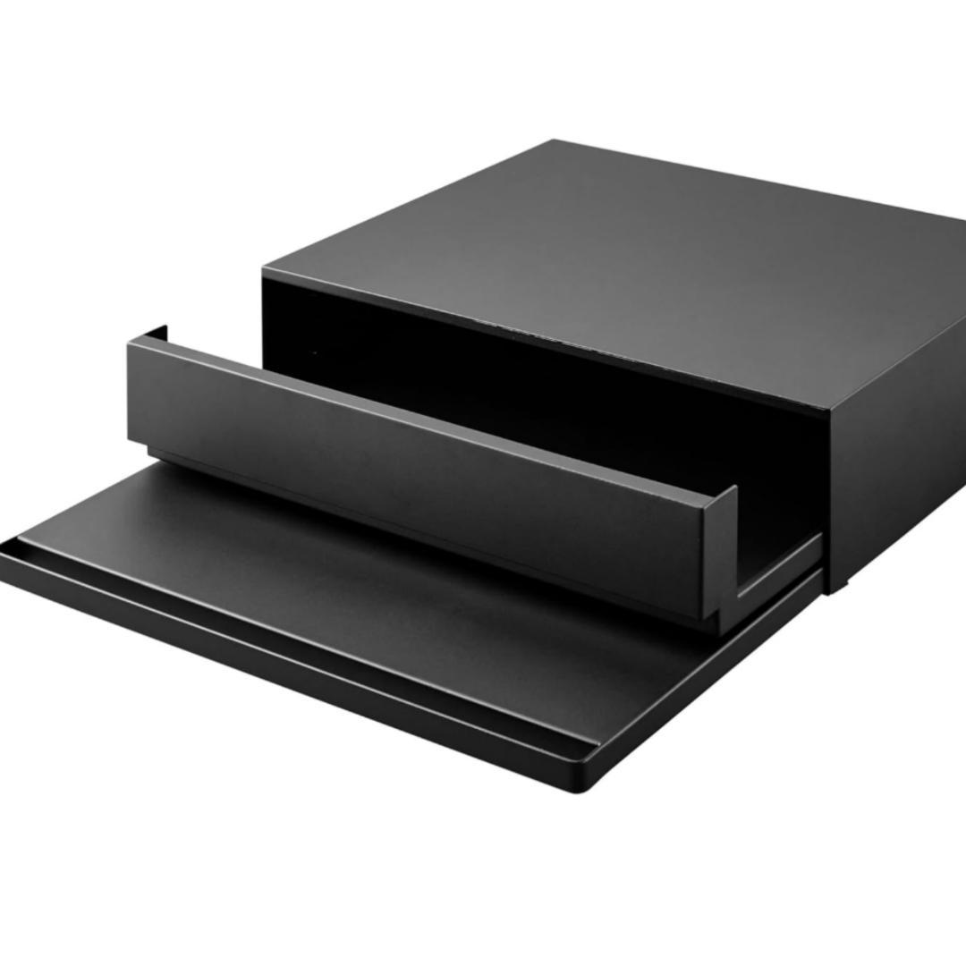 山崎実業　tower レンジ台　レンジ下収納　ブラック