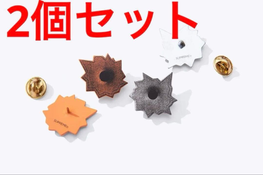2個セット シュプリーム Nate Lowman Bullet Hole Pin