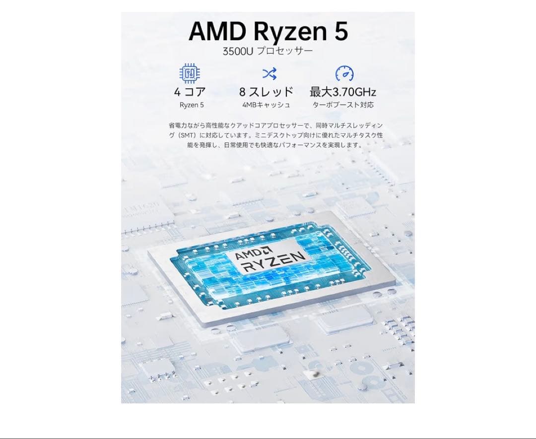 ミニPC Ryzen5.64GB+16TB Win11 Pro Mini PC