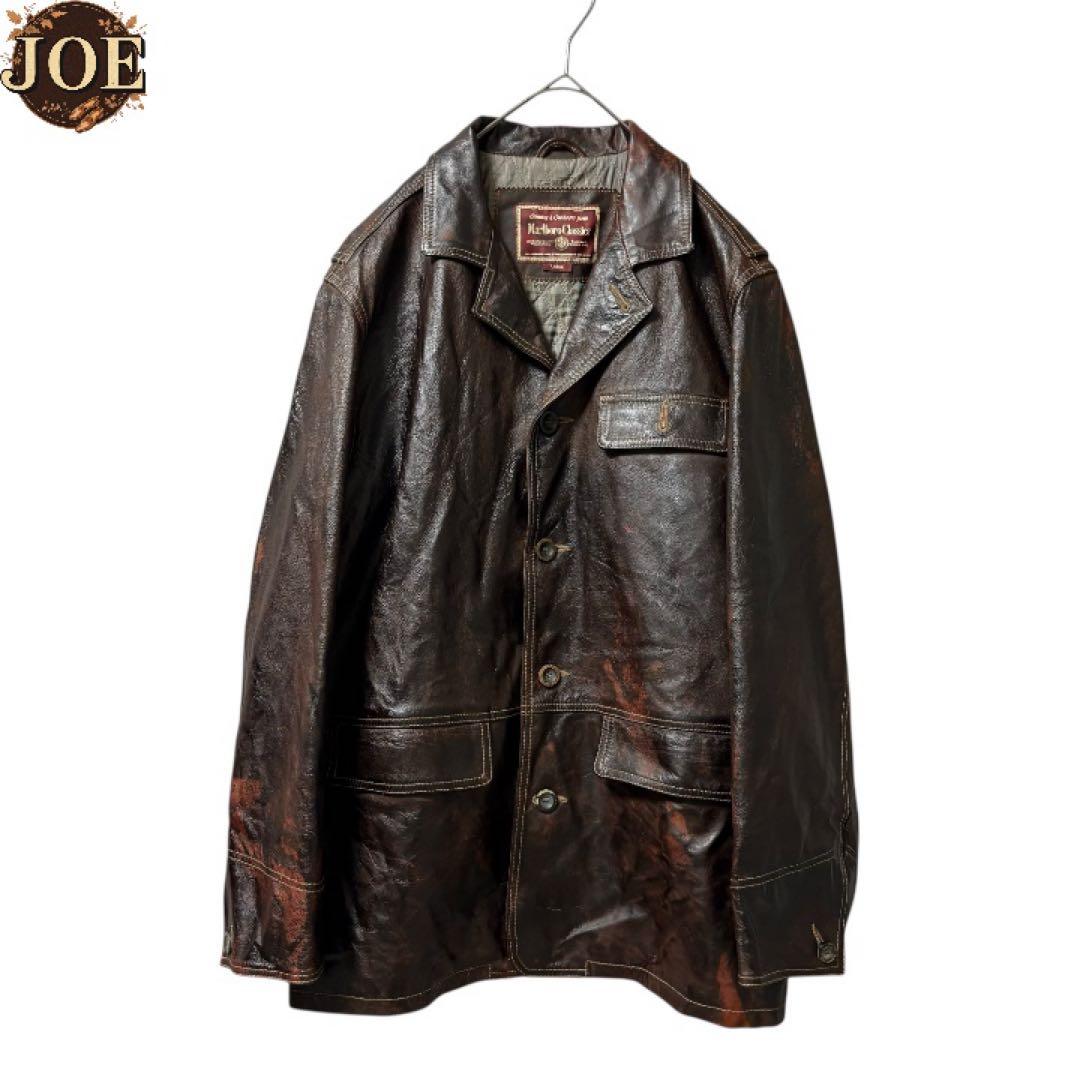 激シブ極上カーフスキンMarlboroClassicsレザージャケットカーコート
