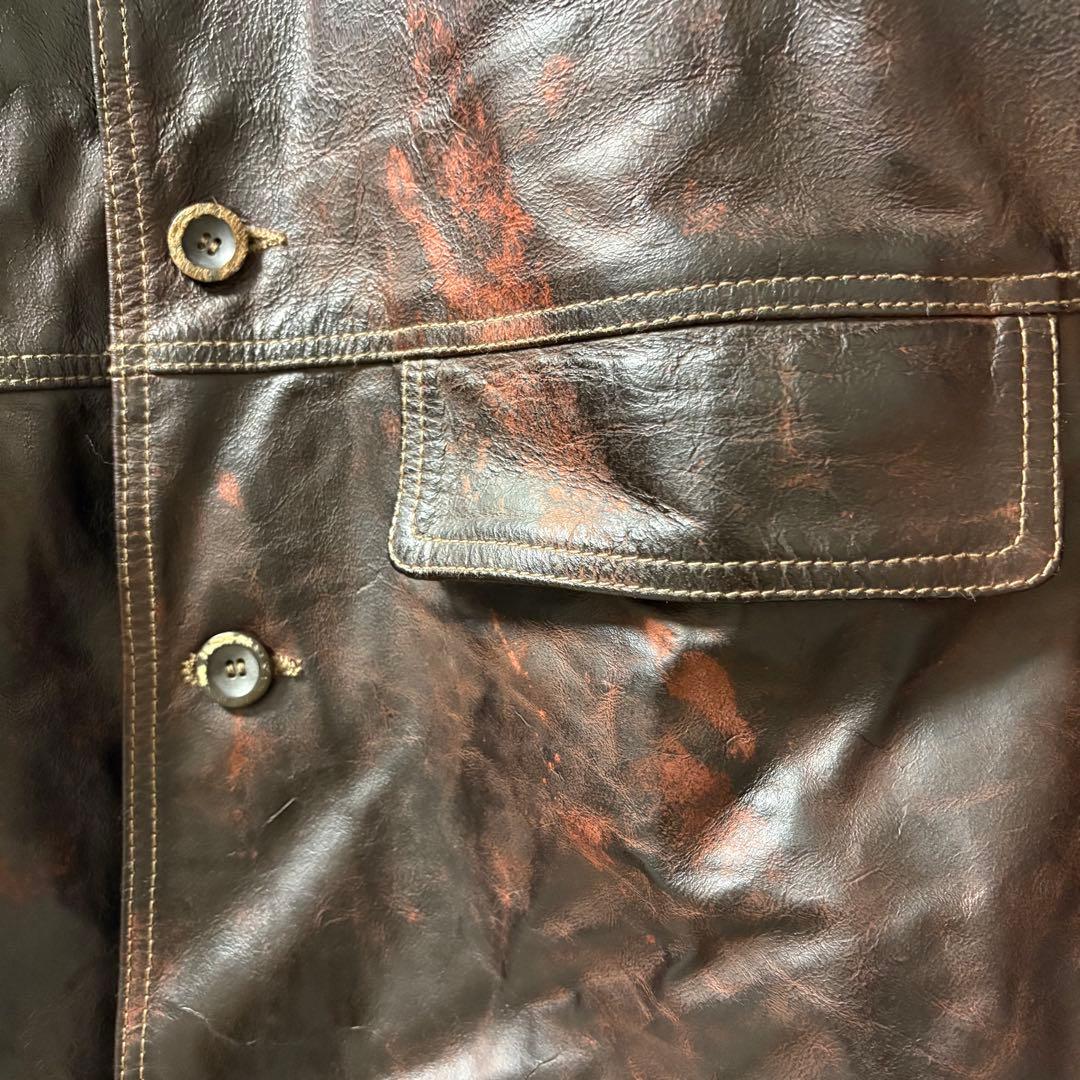 激シブ極上カーフスキンMarlboroClassicsレザージャケットカーコート
