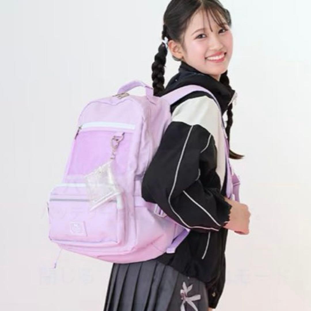 メゾピアノジュニア　【Cuugal掲載】クリアラメポーチつきリュック