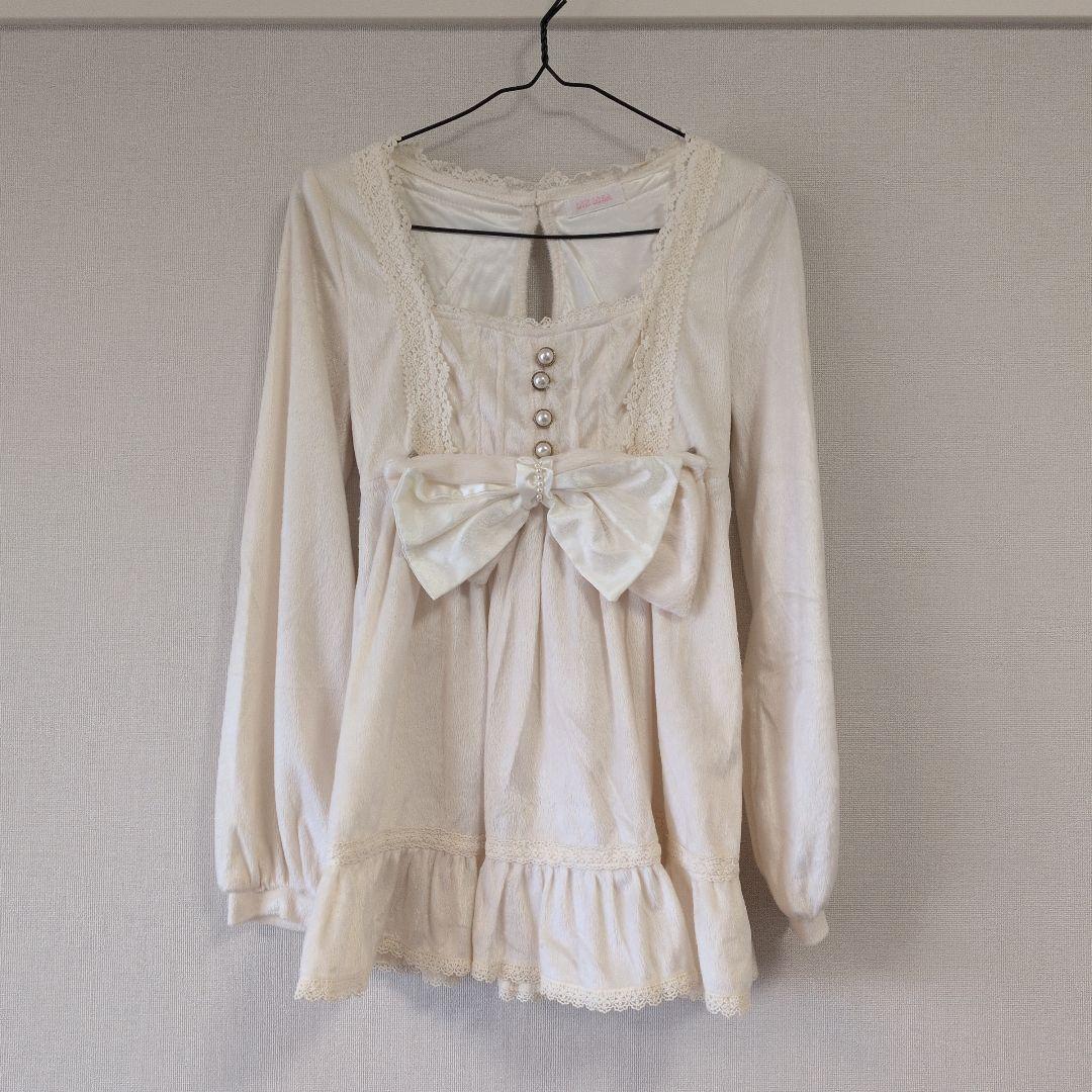 LIZ LISA アイボリー リボン付きワンピース