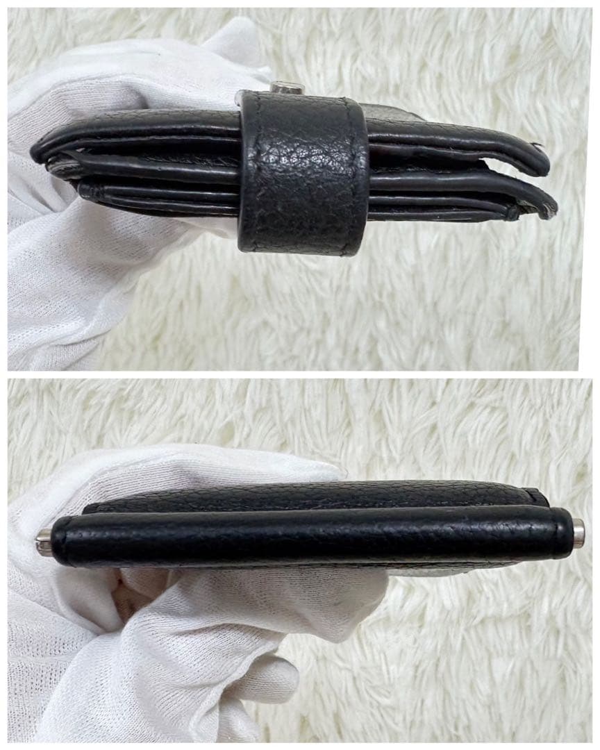 美品 サンローラン SAINT LAURENT マネークリップ カサンドラ 革