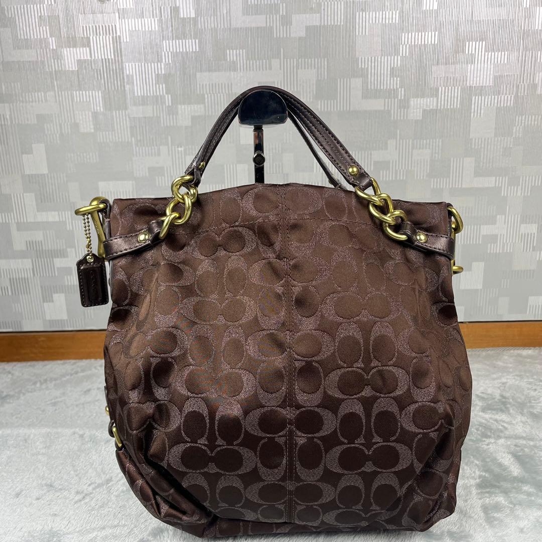 バッグ Coach 2way Hand Bag Brown Signature