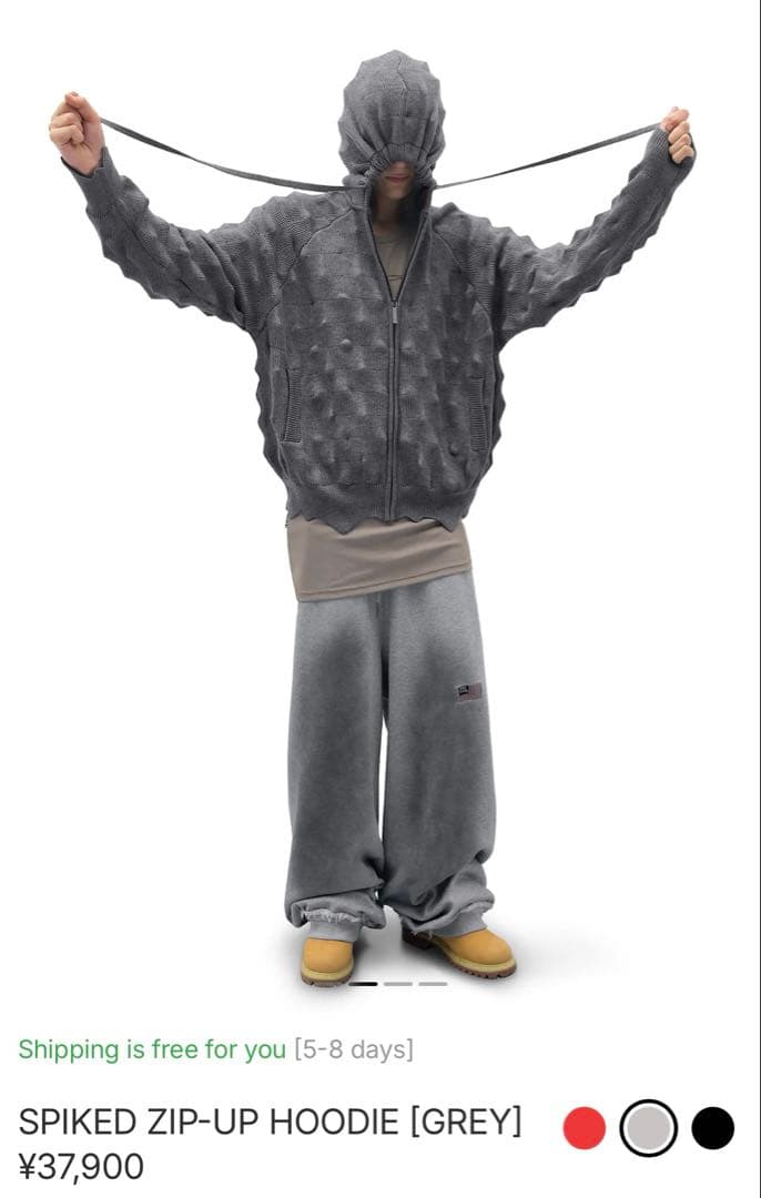 www　【MADFRENZY】SPIKED ZIP-UP HOODIE