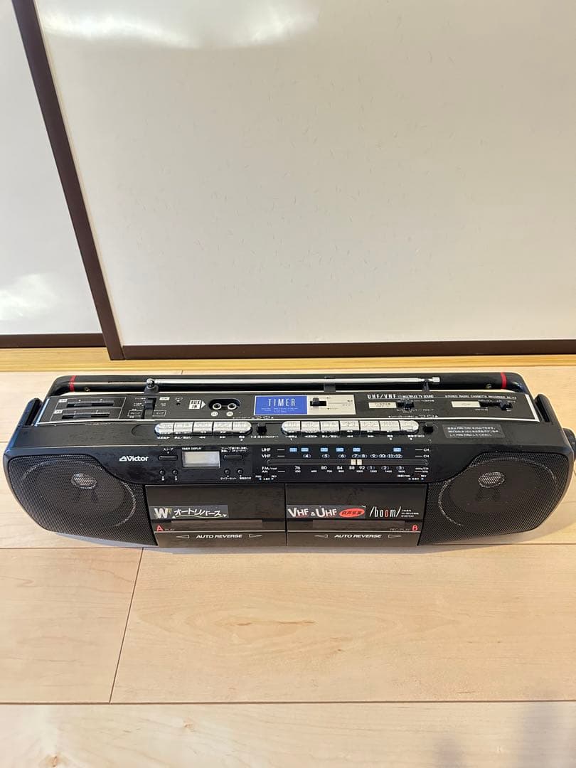 Victor Wオートリバース ラジカセ ブラック RC-F3