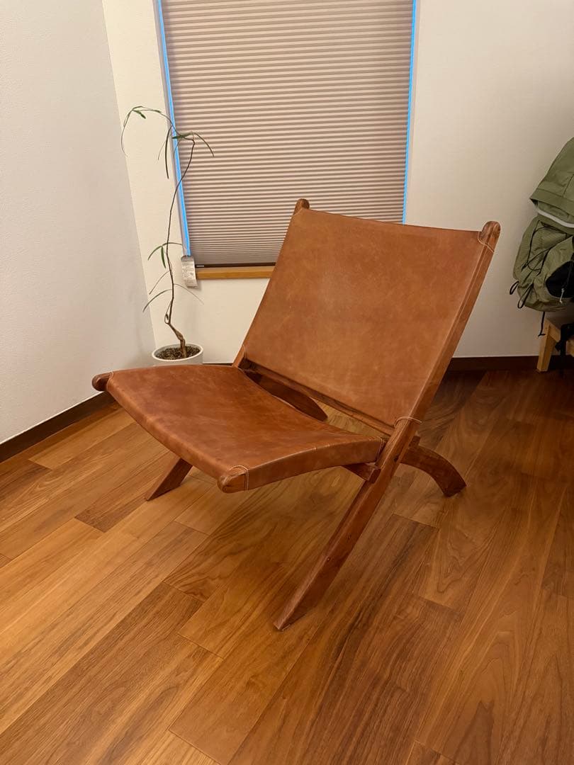 ZARA  レザー　1人掛けフォールディングチェア　ソファ