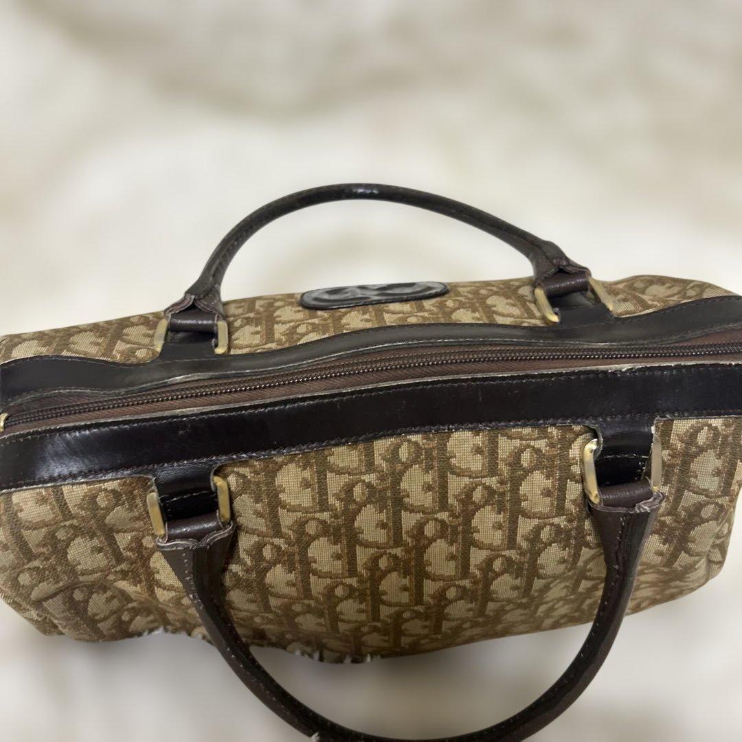 クリスチャンディオール ハンドバッグ ミニボストン トロッター ブラウンCDロゴ