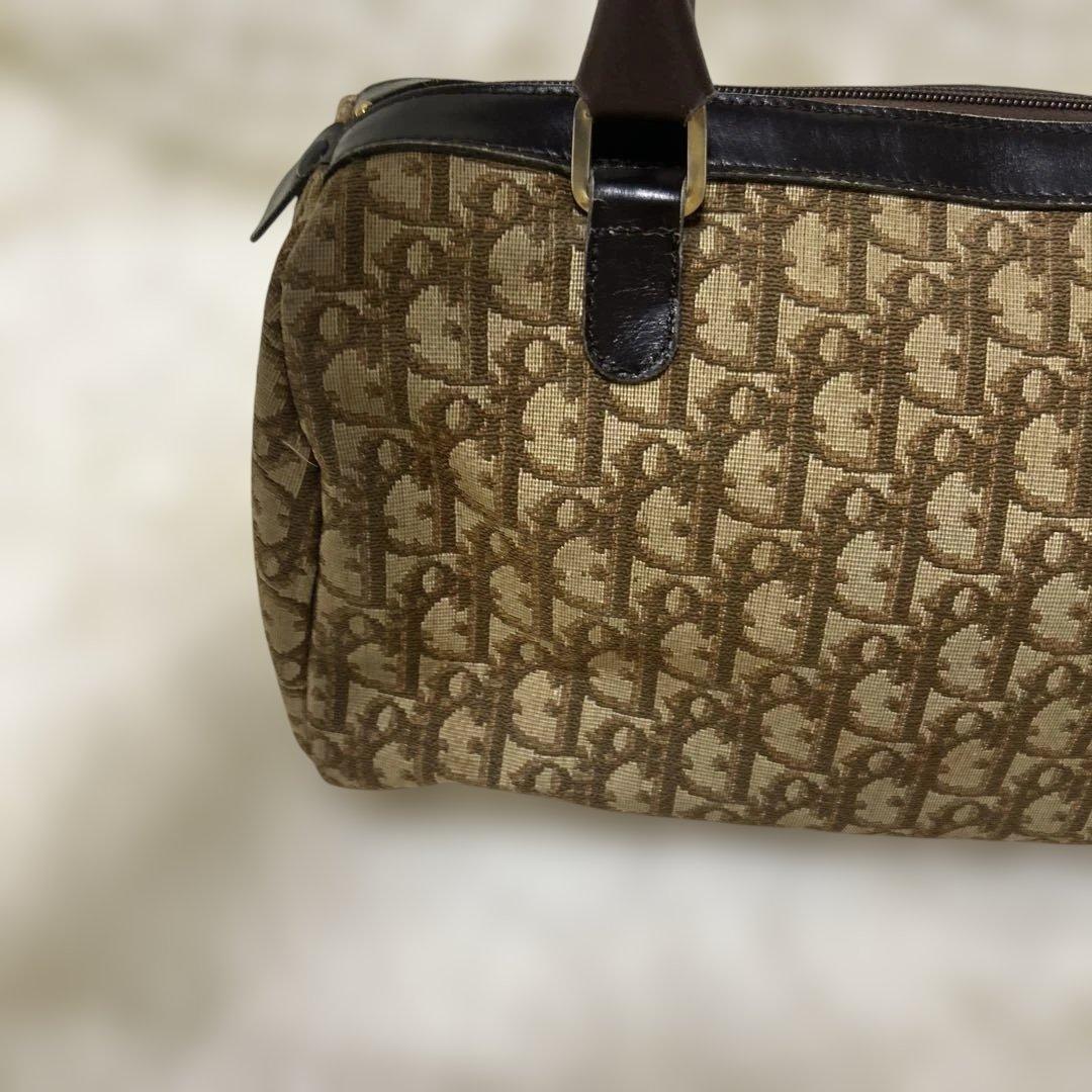 クリスチャンディオール ハンドバッグ ミニボストン トロッター ブラウンCDロゴ