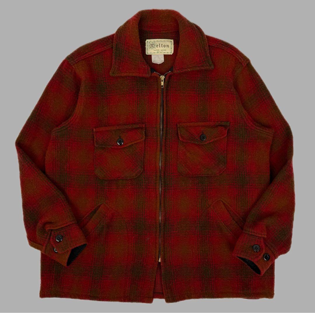 melton 70s USA製 オンブレ CPO ウールジャケット メルトン