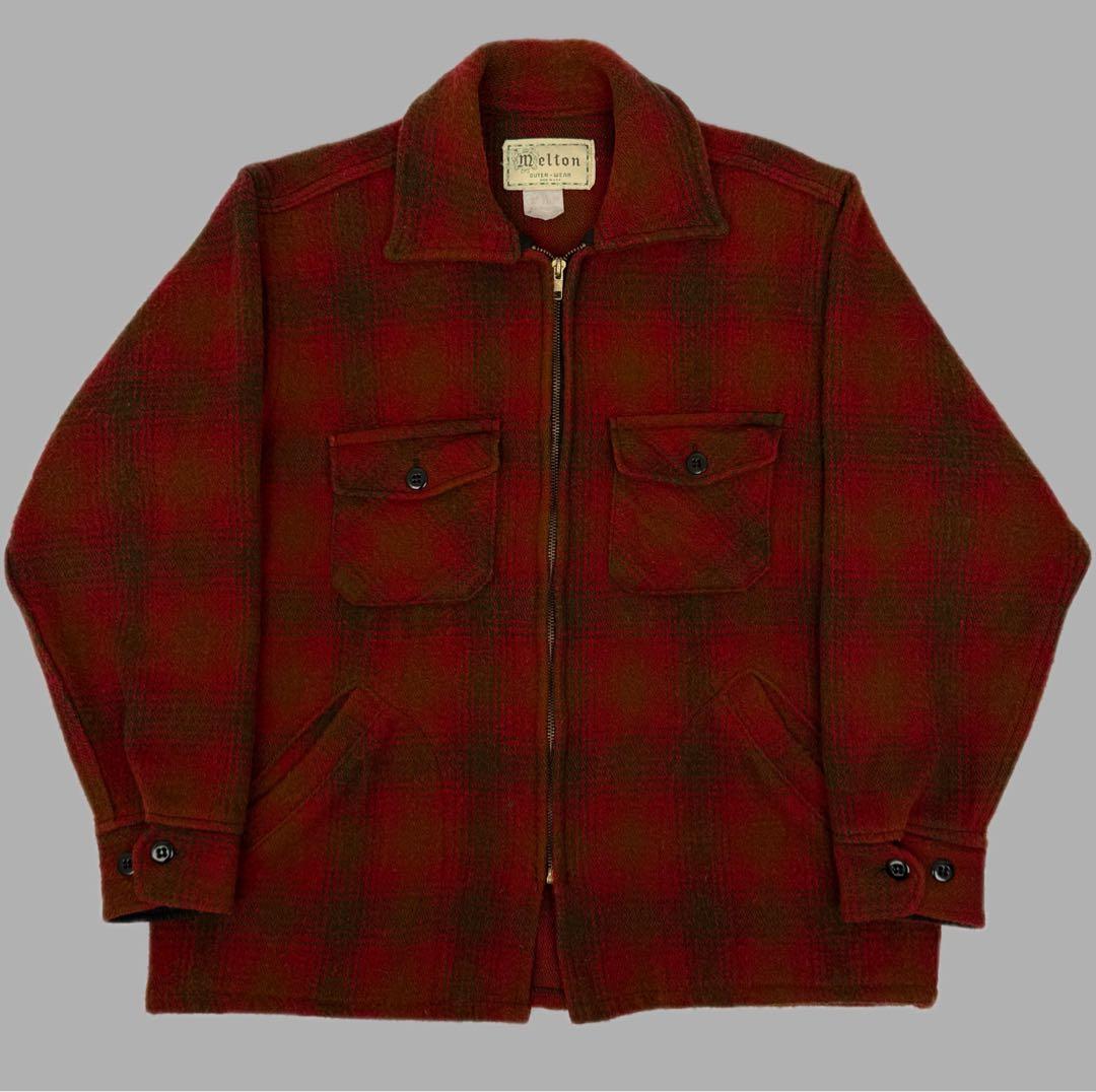 melton 70s USA製 オンブレ CPO ウールジャケット メルトン