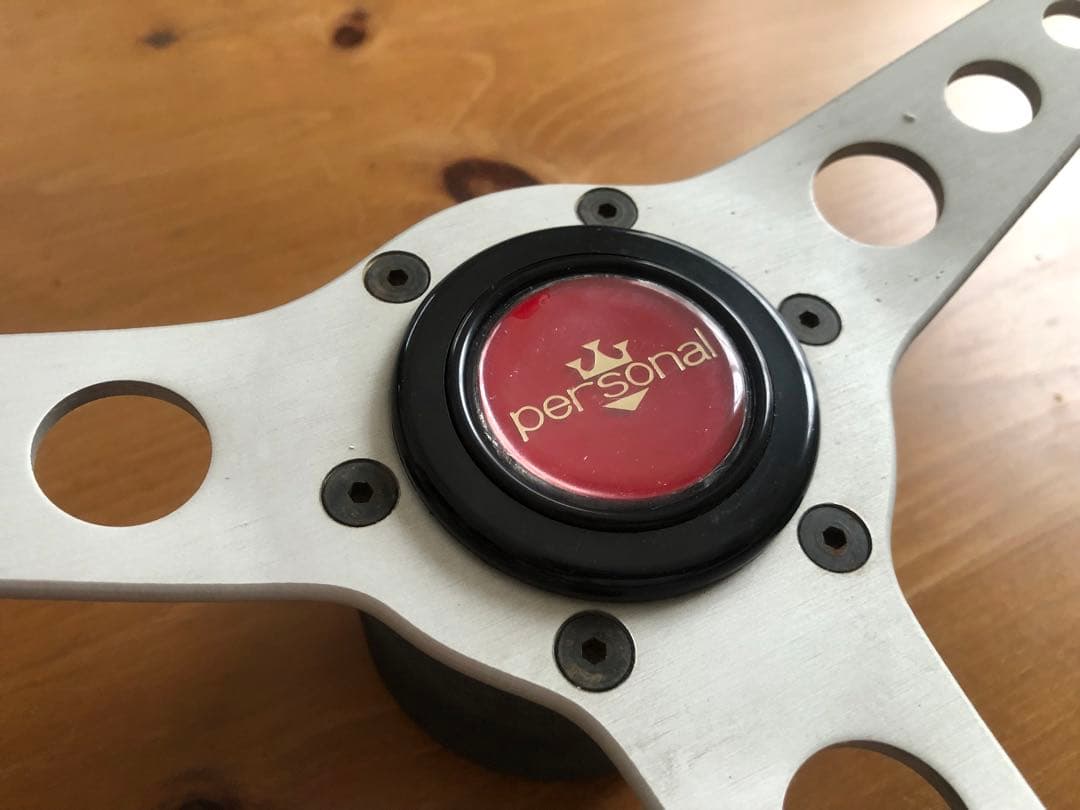 personal MONZA ウッドステアリング ホーンボタン付き 当時物　中古