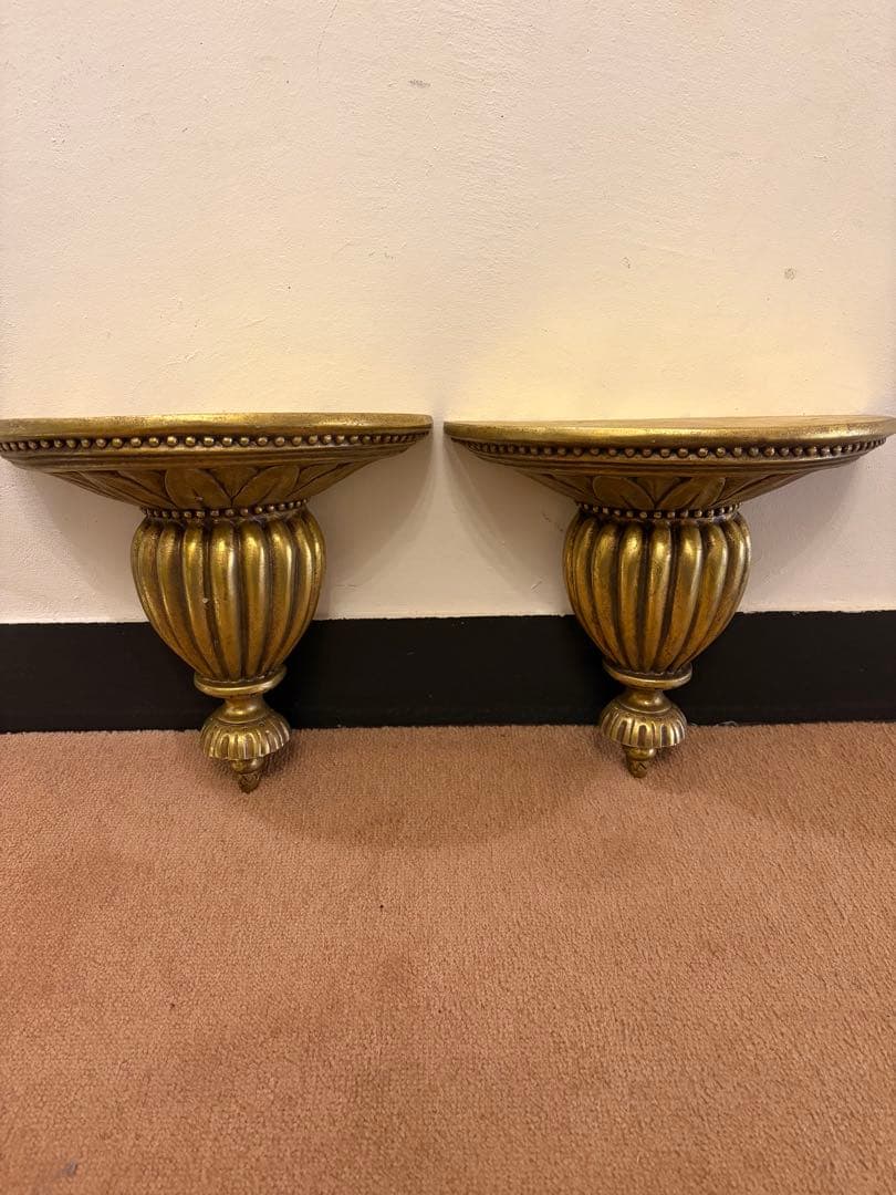 ミッドセンチュリーゴールド壁掛け2個セットビンテージ