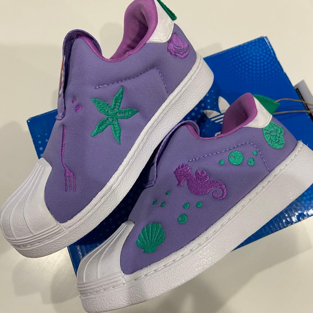 adidas ディズニー アリエル スニーカー 紫 アディダス 15 パープル