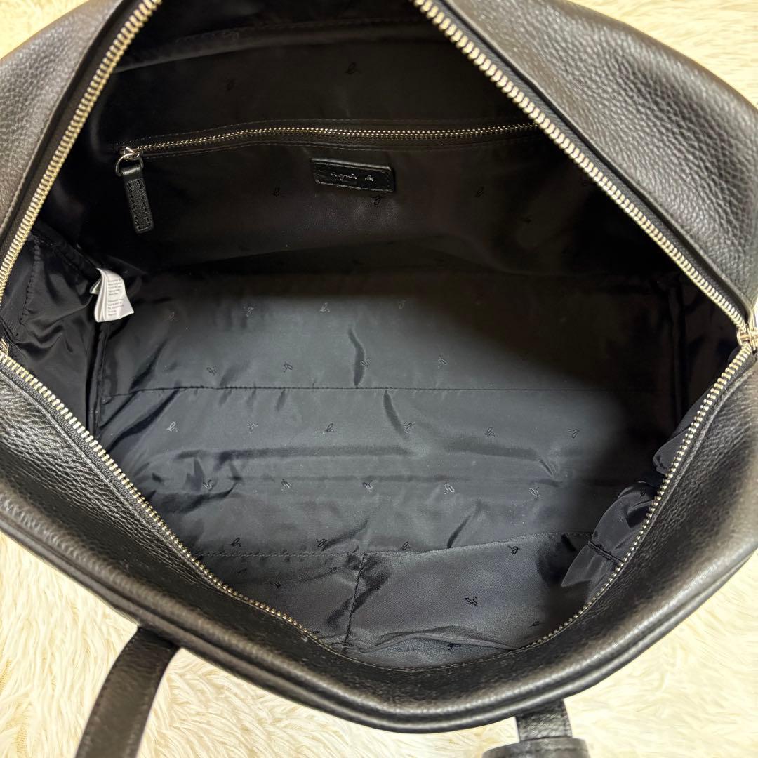 ✨人気✨ アニエスベー　ボストンバッグ レザー ブラック