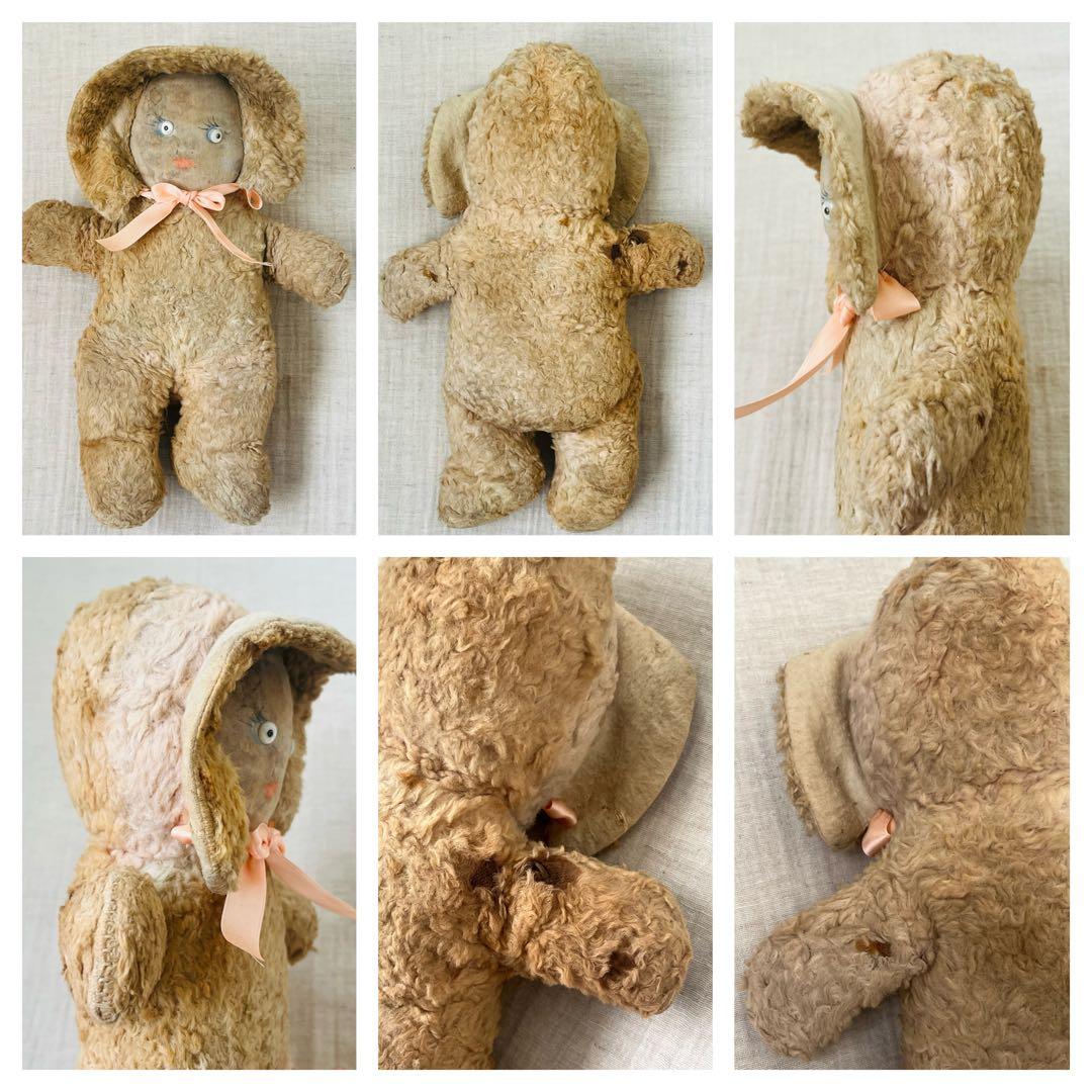 アンティークヴィンテージUSAテディベア うさぎドール古びたぬいぐるみ