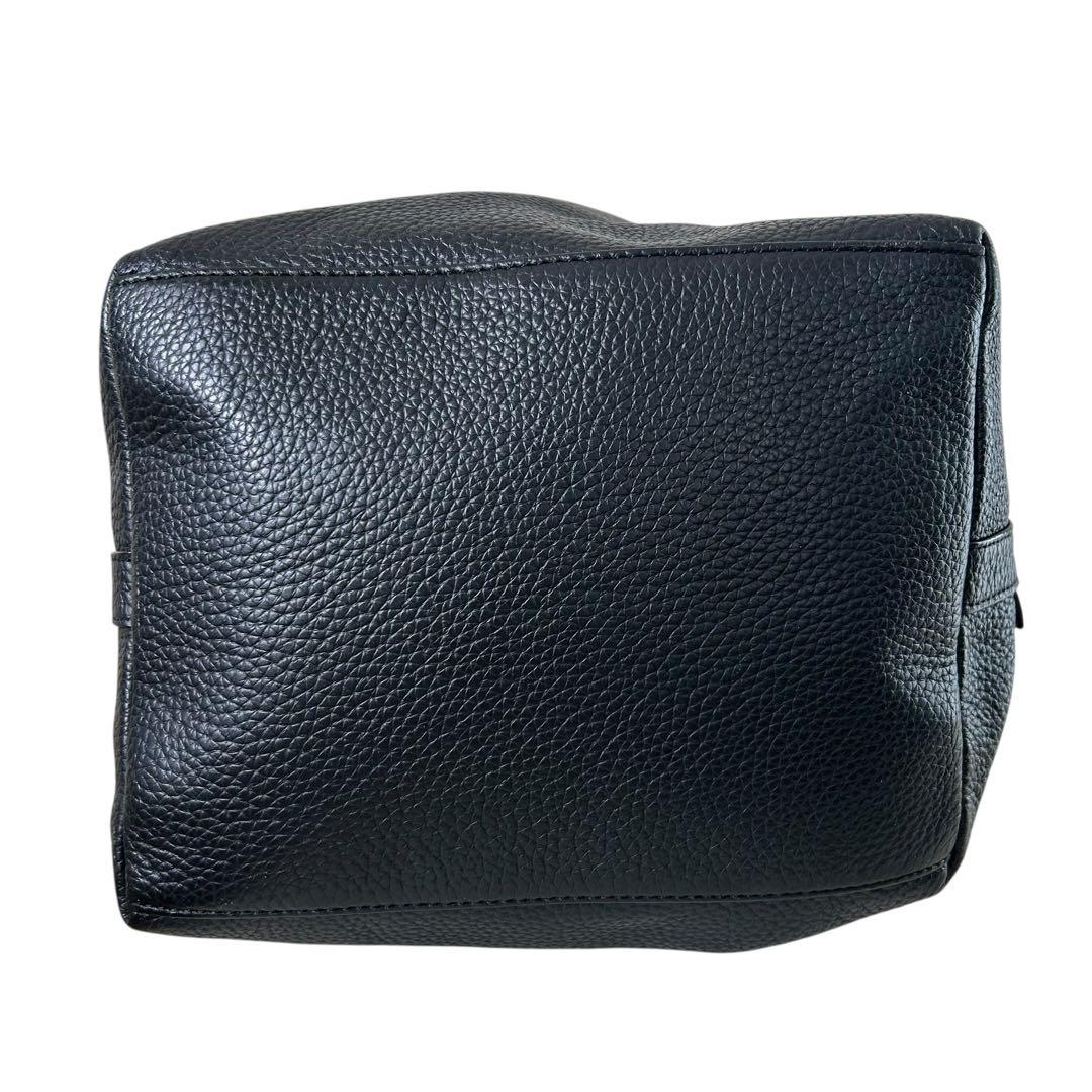 【美品】 VASIC bond 2way レザー ハンドバッグ 黒 シボ革