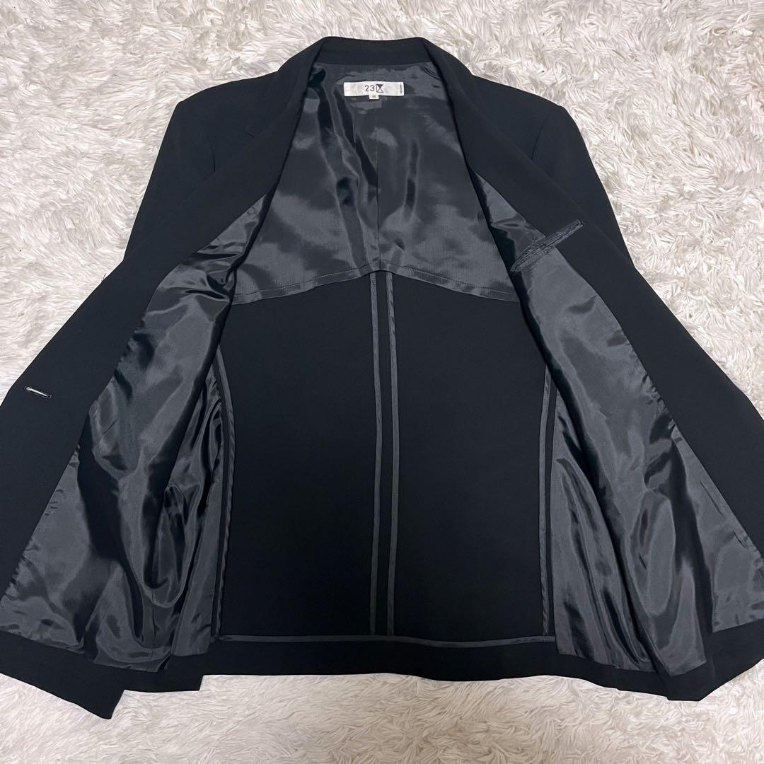 【大きいサイズ】23区 パンツスーツ セットアップ ブラック 50 シングル 黒