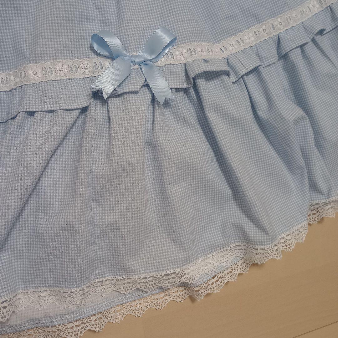 ハンドメイド　ロリィタ　リボンティアードワンピース