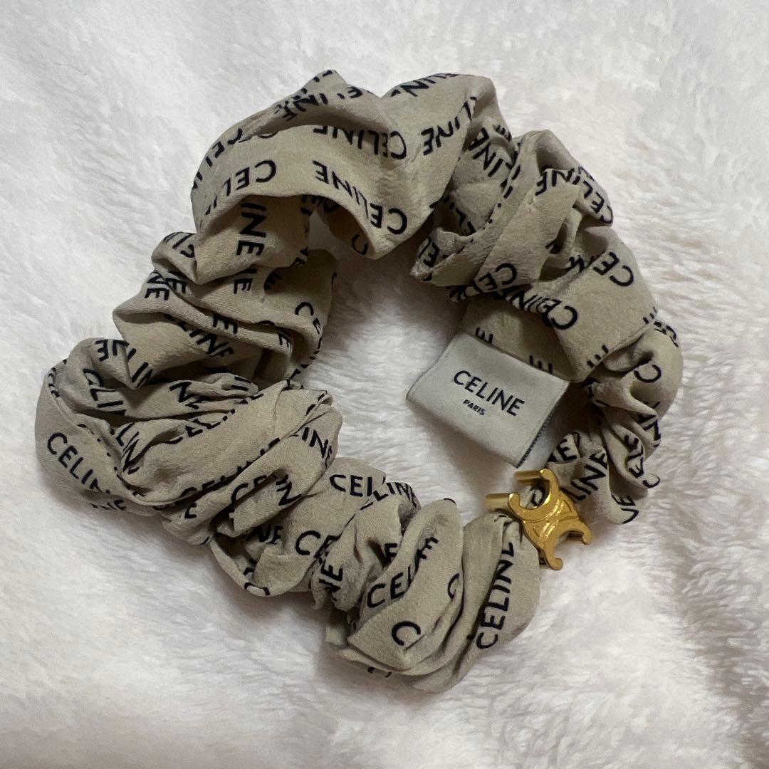 CELINE レイユール シュシュ ゴールドフィニッシュ ブラス＆シルク