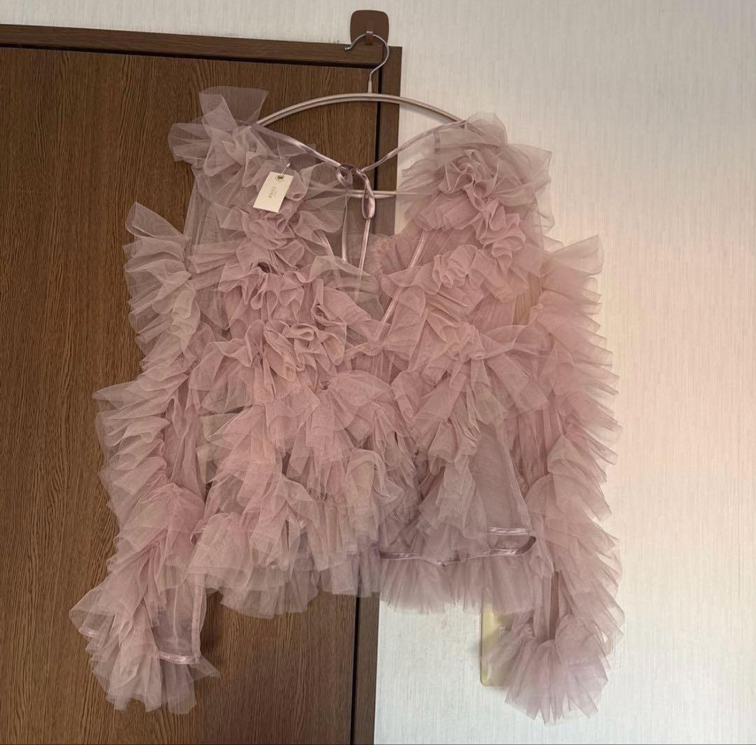 【新品未使用】NOTRE emor tulle veil tops pink