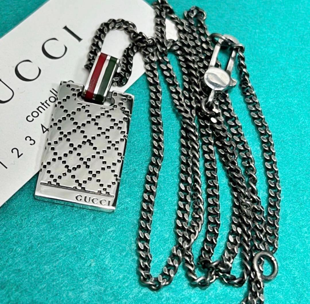 極美品‼️GUCCI ディアマンテプレートネックレス